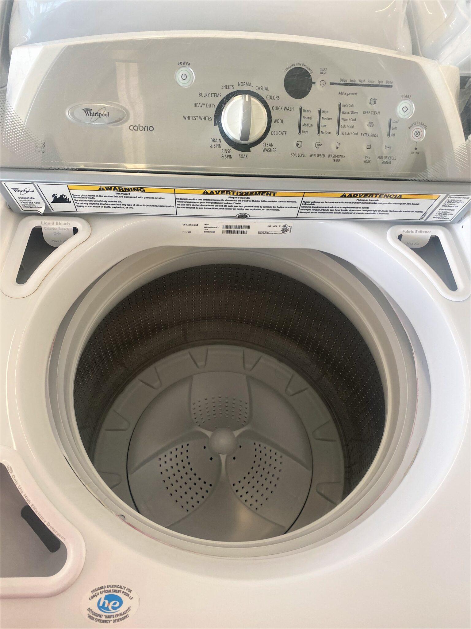 529- Laveuse Sécheuse WHIRLPOOL CABRIO Top Load Washer Dryer – Electros 